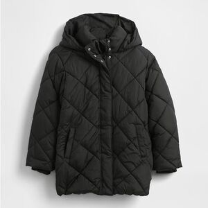 GAP Kids Black Hooded Puffer Jacket
